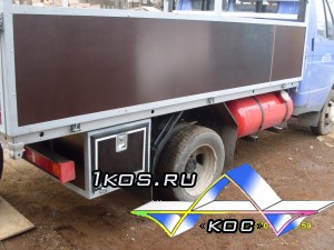 Увеличенные борта с рамкой для рекламы и ящиком.