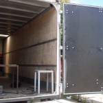 Ворота  из алюминиевых композитных панелей.